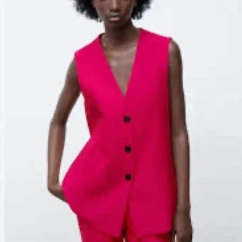 Zara pink suit vests